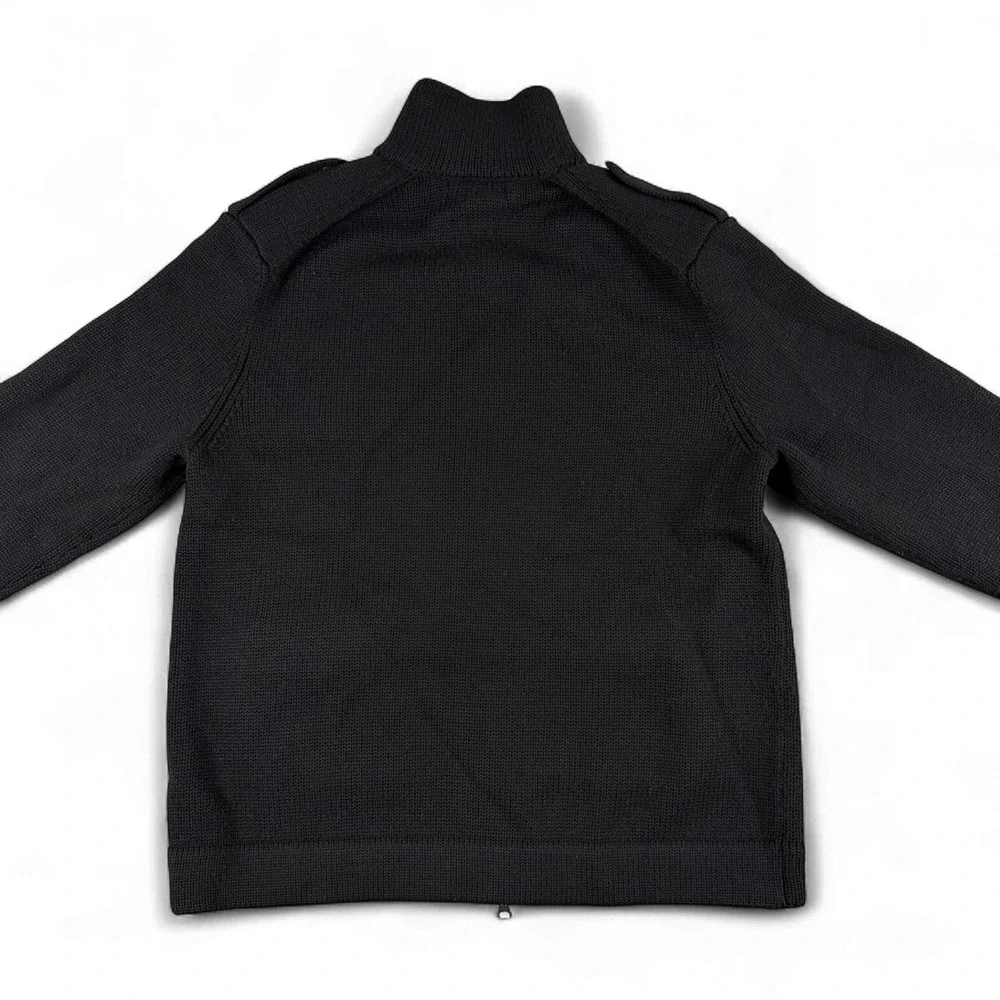 Banana Republic Jacket Mens‎ L Black Chevron Stitch Wool Knit Military Utility